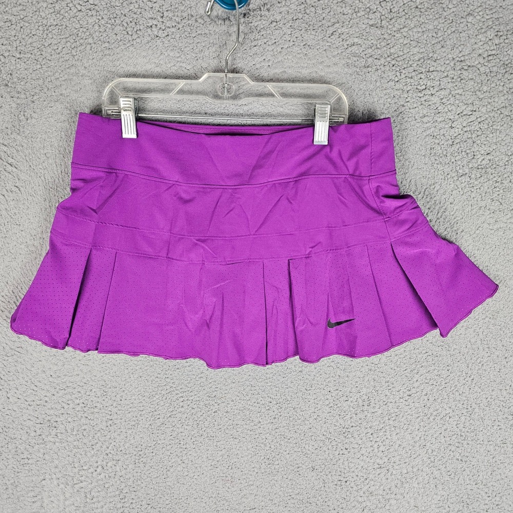 Nike Skort Womens Medium Purple Dri-FIT Pleated Perforated Tennis Skirt 683154